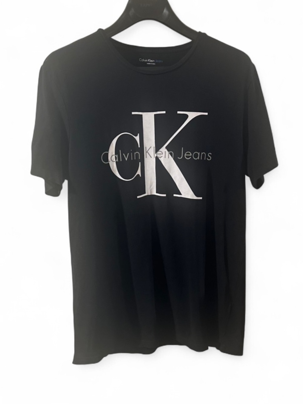 Vintage 90s Calvin Klein Jeans Logo Black Graphic T-Shirt Size Large